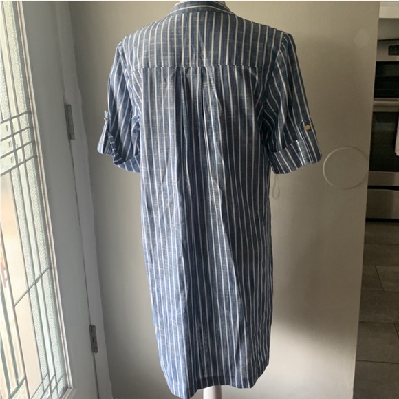 🎉H.P. Anne Klein 1/4 Zip Up Shirt Dress Sz Medium - Picture 3 of 4